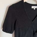 Madewell  Texture & Thread Black 100% Cotton Short Sleeve Wrap Top XS Photo 3