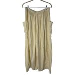 Free People NWT  Cream Linen Wide Leg Drawstring Pants Size L Boho Beach Resort Photo 3