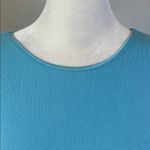 Christopher & Banks Satin Trim Crewneck 3/4 Sleeve TShirt Blue Size Large Photo 1