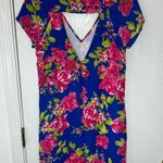 Mabel  Blue Floral V-Neck Mini Dress. Size XS Photo 7