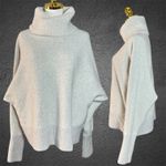 Banana Republic  Light Gray Oversized Turtleneck M/L Chunky Knit Batwing Sleeve Photo 1