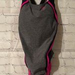 Speedo  Racerback One-Piece Gray/Pink Swimsuit size 8 Photo 0