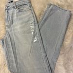 American Eagle  Highest Rise Baggy Straight Jeans 8 Extra Long Light NWT Photo 2