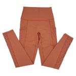 Aerie  Rust Orange Laser Cut Side Panel Pocket Leggings High Rise Size Small Photo 1