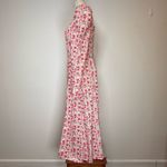 To My Lovers Floral Print Midi Dress Puff Sleeve Square Neck Womens Size Medium Pink Photo 5
