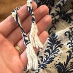 Blue and White Damask Print Patterned Straight Leg Pants Size 16 Photo 8