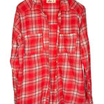 Hollister  Red Plaid Long-sleeved Button-Down Shirt Medium Photo 0