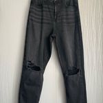 American Eagle Highest Rise Mom Jean Size 4 Black Distressed Photo 0