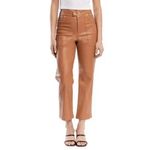 BLANK NYC  Brown Faux Leather Pants NWT Size 27 Cropped Brown Leather Pants Photo 1