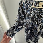 Michael Kors Michael  Abstract Print Peasant Blouse Size 2X Belted Top Photo 2