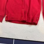 IZOD Lacoste Red Button Front Cardigan Sweater Women's Size 36 Acrylic Photo 1