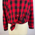 Madewell Flannel Tie Front Shirt in Buffalo Check Photo 5