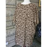 Brown Animal Print Short Sleeve V Neck Tunic Dress Plus Size 4X Photo 1