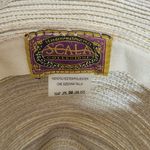 Scala  Cream Wide Brim Woven Straw Sun Hat One Size Woven Sun Hat Photo 4
