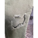 Free People  Distressed Skinny Jeans Olive Green Sz 27 Streetwear Indie Boho Arts Photo 4