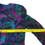 Vintage Quilted Jacket Skirt Set Abstract Print 80s 90s Colorful Retro Black Photo 9