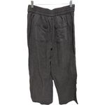 Joie  Linen Blend Gray Pull On Elastic Band Boho Bohemian Wide Leg Pants Size M Photo 3