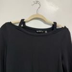 Athleta  Modal Cold Shoulder Black Long Sleeve Shirt Size XXS Photo 3