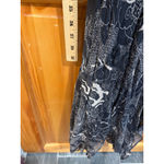 ECI New York 100% Silk Floral Maxi Dress Size 8 Sheer Ruffle Romantic Evening Black Photo 9