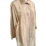 Emmelle NYC Silk Shantung Long Jacket Topper Beige Metallic Sheen Size 1 Size M Photo 5