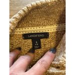 Lands' End  Oatmeal Brown Cable Knit Mock Neck Cardigan Sweater Size Small Preppy Photo 12