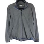 L.L.Bean Women's Soft-Brushed Fitness Fleece Pullover 1/4 Zip Gray L Photo 0