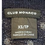 Club Monaco XS Wool Blend Navy Blue Sweater Skirt with Silver Metallic Holiday Photo 2