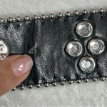 Y2K Crystal Embellished Black Belt western crosses studded motorcycle cowgirl Photo 14