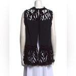 Alexis  Women’s Large‎ Sleeveless Blouse Black Crochet Lace Neck Tie Photo 2
