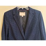 Banana Republic Women's Navy Eyelet Peplum Blazer - Size 12 Photo 2