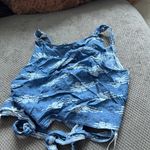 LF NWT tie dye print blue wrap crop top Photo 7