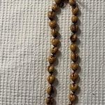 Brown Beige Beaded Long Necklace Bow Tie Tribal Boho Bohemian Photo 0