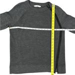 Vince  Wool Textured Knit Asymmetric Zip leather trim gray sweater Womens Small Photo 3