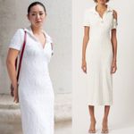 David Koma Crystal Embellished DK Intarsia Terry Logo Midi Dress White Size US 6 Photo 16