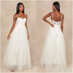 Lulus LULU’S Ethereal Romance White Sleeveless Embroidered Bustier Maxi Dress Photo 1