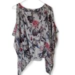 Jennifer Lopez  Floral Cold Shoulder Blouse - Pink, Black, Blue Photo 1