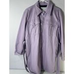 NVLT Lilac Purple Faux Leather Shirt Jacket with Belt Size SMALL Women's Photo 2