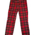 J.Crew winnie Plaid Red Women's side zip Pants Photo 1