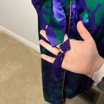 Victoria's Secret VTG Gold Label Green Purple Floral Satin Wrap Robe size M L Photo 4