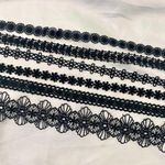Early 2000's Gothic Whimsygoth Black Lace Choker Collar Necklaces Lot of 6 Photo 1