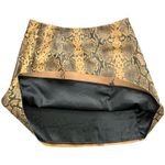Veda Camel Brown Black Python Snake Print Genuine Leather Mini Skirt size M Size M Photo 5