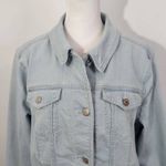 Liz Claiborne  Denim Jacket Size Medium Light Wash Jean Jacket Trucker Jacket Photo 1