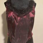 EUC Frontier Classics Red and Black Lace Western Zip Up Vest size medium Photo 0