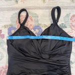 Lands' End Womens Black One Piece Swimsuit Size 14 Ruched Tummy Control Vacation Photo 4