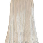 Cute Options Gauze Pleated Midi Skirt Size Large Cottage Country Prairie Fairy White Photo 0