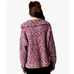 Free People Stellar Textured Knit Button Neck Collared Sweater Pink Soft Large Photo 2