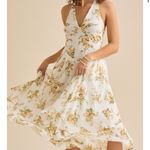 Altar'd State NEW Altar’d State Yellow Halter Floral Maxi Dress Size Large NWT Photo 3