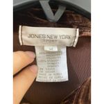 Jones New York  Velour Pullover Tunic Top 1/4 ZIP  Long Sleeve Women's M BROWN Photo 1