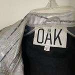 OAK Genuine Leather Black and silver metallic motorcycle riding zip up jacket S Photo 3