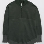 Aerie Offline home stretch green ribbed quarter zip sweater small Photo 0